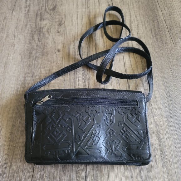 Genuine Leather Crossbody Purse, Black-Used in Excellent Condition - Picture 4 of 5